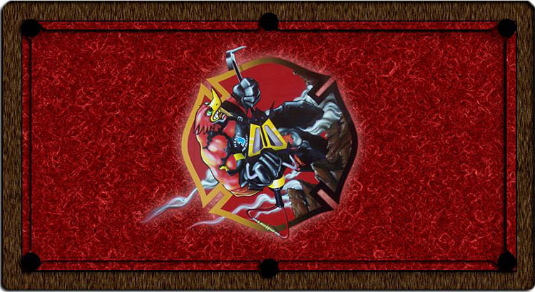 Fire Department Emblem ArtScape Custom Pool Table Felt
